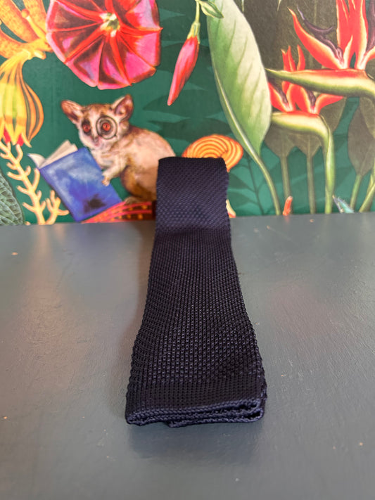 Marc Darcy navy knitted tie