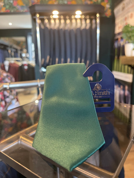 L A Smith Plain Satin Tie Sage