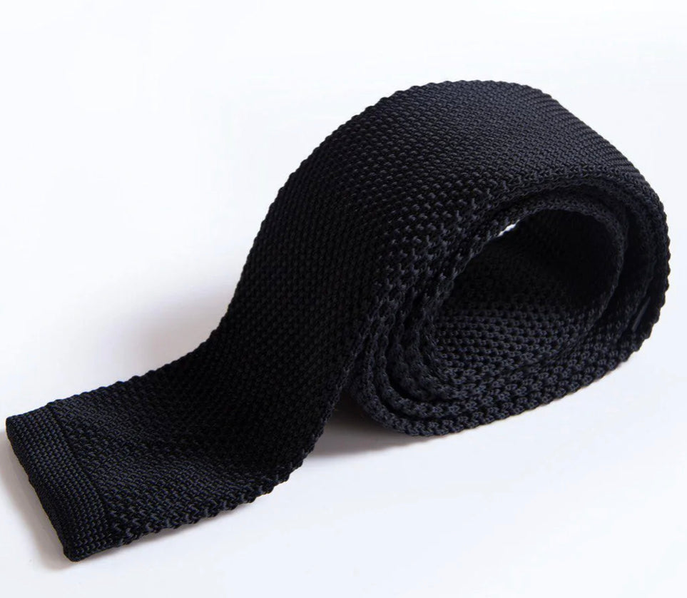 Black Knitted Tie by Marc Darcy