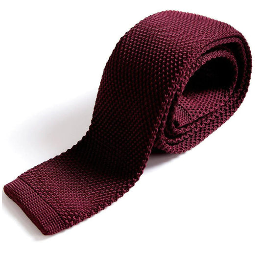 Wine Knitted Tie by Marc Darcy